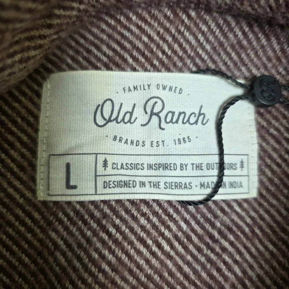 OLD RANCH Men's L Maroon Herringbone Shacket Shirt Jacket Outdoor Rustic NWOT‎